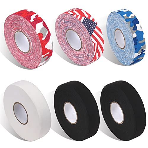 6 Rolls Hockey Tape, Waterproof Non-Slip Camouflage Skull Lacrosse Stick Tape Easy To Stretch And Tear Hockey Stick Tape For Ice Hockey #TOP1