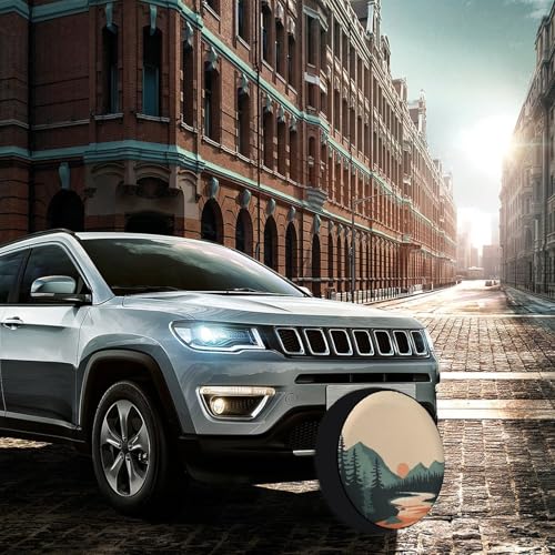Image of Camper Spare Tire Cover 15 Inch Mountain Adventure Universal Wheel Tire Cover Waterproof Dust-Proof Tire Protectors Camper Spare Tire Cover Woodland Adventure for Camper Trailer Truck SUV Universal