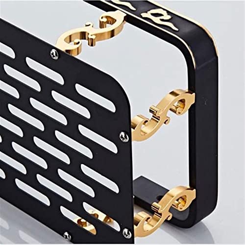 Estante de ducha de baño negro mate con soporte de pared 5