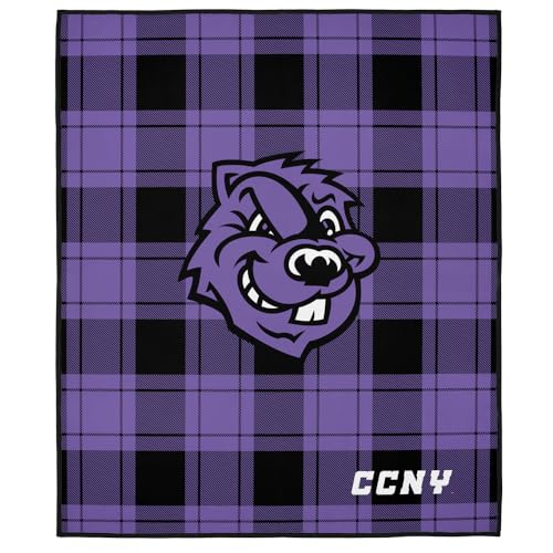 LOGOVISION City College of New York Campus Plaid Spirit Outdoor Blanket for Picnic, Beach, Camping, Park, Tailgate 50"x60"