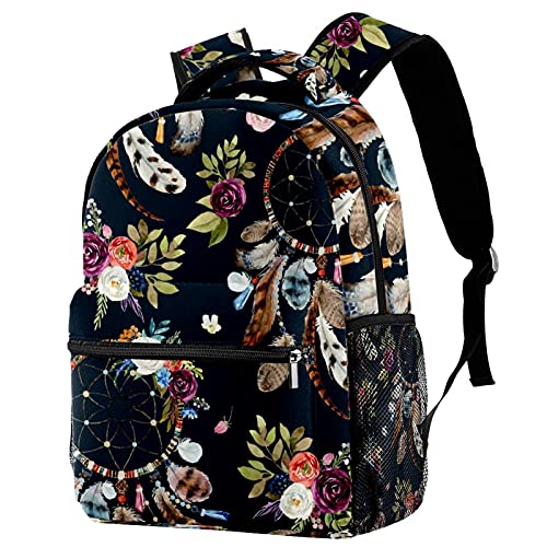 Sac à dos voyage vintage ethnique Dreamcatcher enfant avec gourde