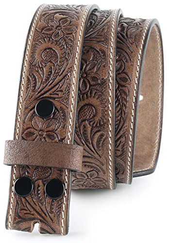 Image of F&L CLASSIC Western Belt without buckle for men - Full Grain Leather Cowboy Belts for jeans - One Piece Leather strap belt