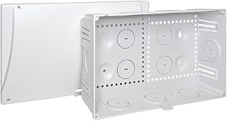 ICC 9” Plastic Structured Wiring Enclosure, Media Enclosure with Cover, Cable Management Box for Residential Structured Cabling, UL Listed, ICRESDC9PE