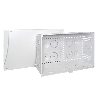ICC 9 Plastic Structured Wiring Enclosure, Media Enclosure with Cover, Cable Management Box for Residential Structured Cabling, UL Listed, ICRESDC9PE