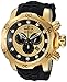 Invicta Men's 'Venom' Quartz Stainless Steel and Silicone Casual Watch, Color:Black (Model: 20443)
