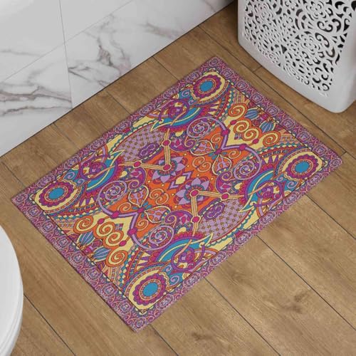 Tapis de sol motif rétro géométrique CEVAN pour entrée chic