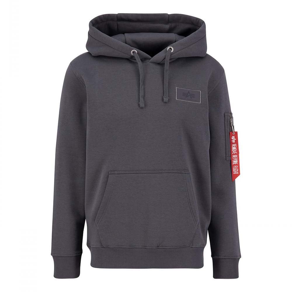 Alpha Industries Back Print Hoody Kapuzensweat für Herren Vintage Grey