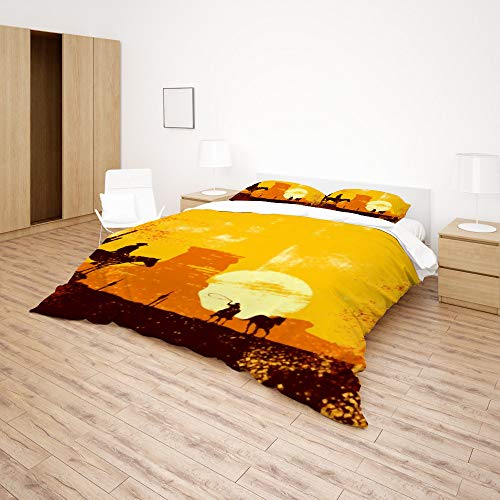 Housses de couette microfibre CHEHONG 3 pièces lit double de qualité