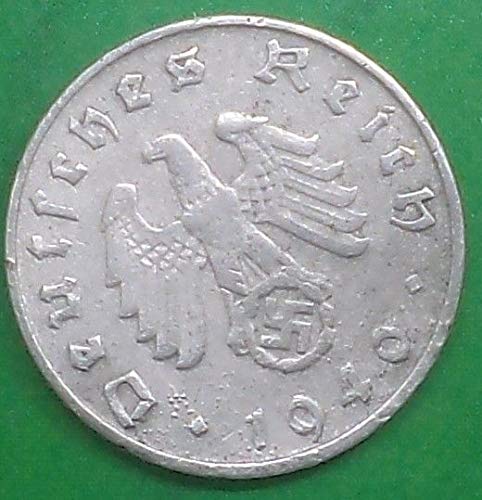 1940 A Nazi WW-2 ERA HITLERS Berlin Mint 5 REICHPENNIG ZINC Coin