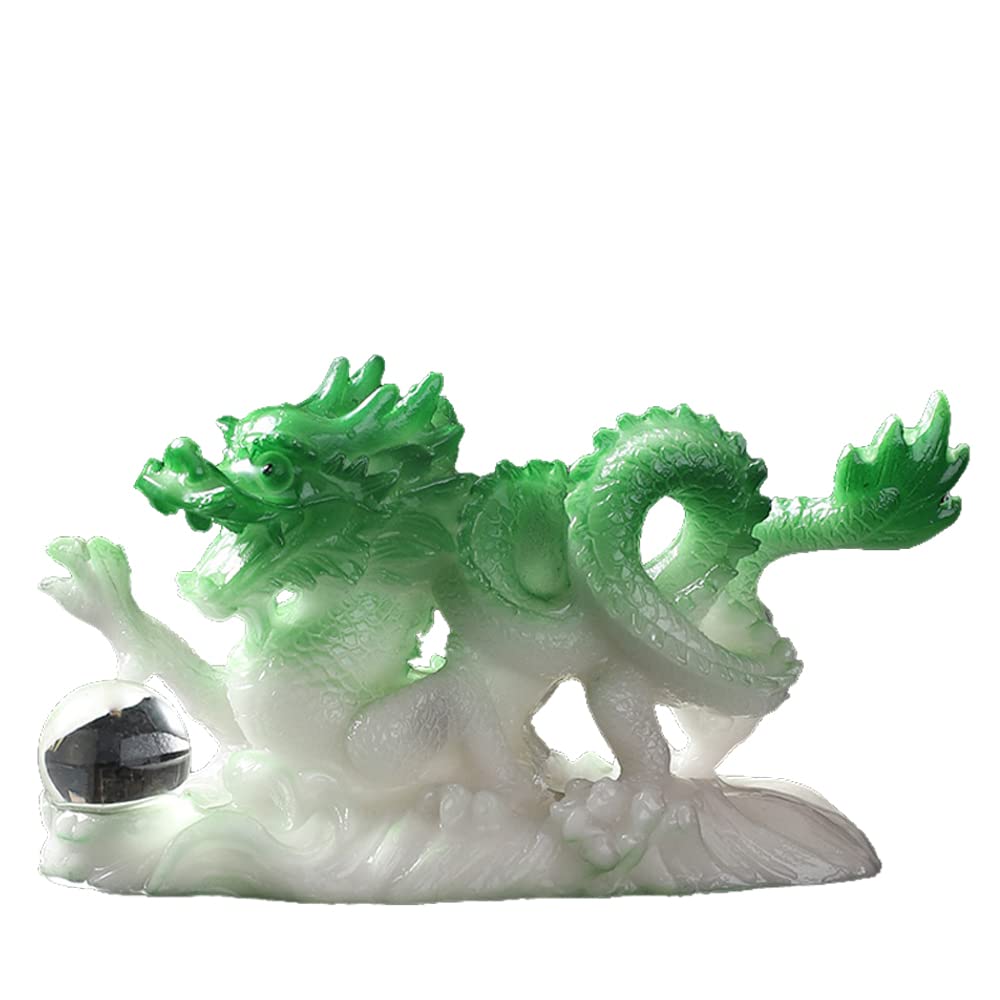 Chinese Zodiac Dragon Tea Pet Color Changing Cute Funny Tea Accessories Lazy Kung Fu Tea Sets For Tea Lovers Gifts (Green)