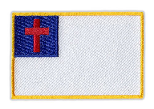 Motorcycle Jacket Embroidered Patch - Christian Flag - Vest, Cut, Leathers - 3 x 2