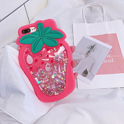 Iphone 6 Plus Case, Cute 3D Soft Feeling Silicone Cover Case For Apple Iphone 6 Plus / 6S Plus Unique Creative Phone Case For Kids Teens Girls Boys (Strawberry Red) #TOP3
