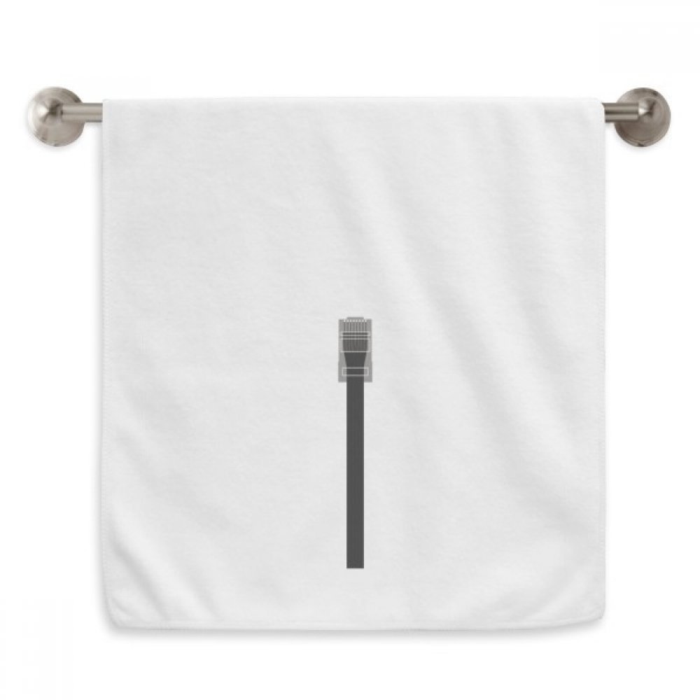 Serviette débarbouillette 13x29 inch motif plug de câble internet noir