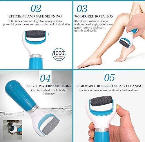 Ezalla Foot Roller Callus Remover Hard And Dead Skin Remover |Feet Care Callus Remover |Pedicure for Hard Cracked Skin, Foot Scrubber Roller |pedicure machine foot spa electric for home(MULTI COLOR) 4