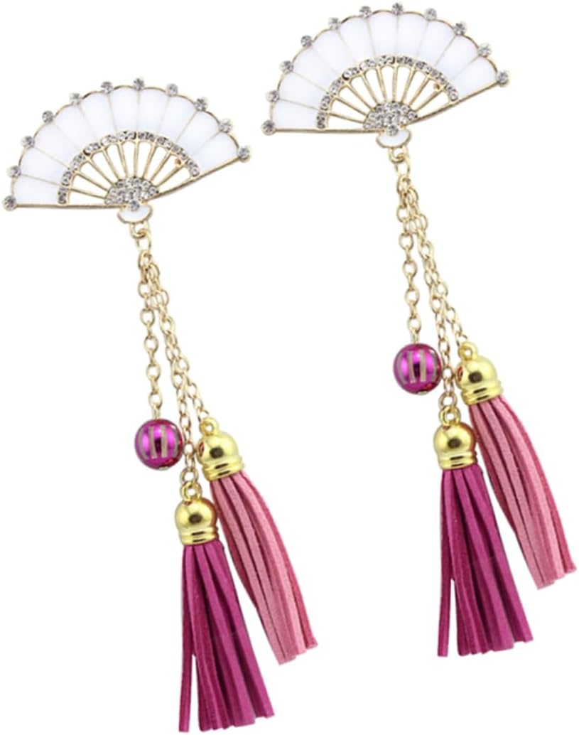 Outanaya 2Pcs Fan Tassel Phone Case Ornament DIY Alloy for Women