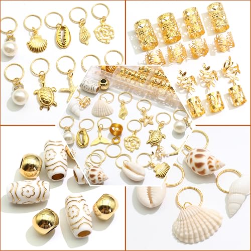 149 piezas accesorios para cabello en concha natural y metal dorado miniatura 3