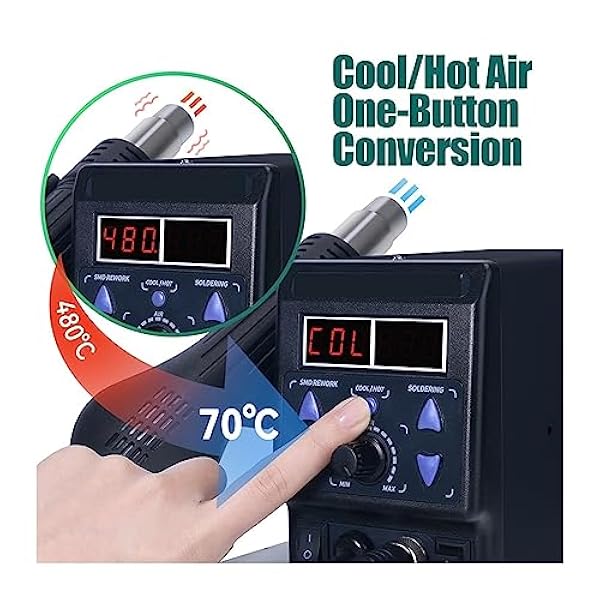 Lödning kit Lödkolv, Varmluftslödstation DIY Digital Rework Station Telefonreparation, BGA SMD Lödverktyg Svetsstation (Color : 8786D package 1, Size : 1)