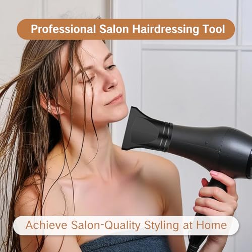 UAIAGM 2PCS Hair Dryer Attachment Universal Black Plastic Blower Nozzle Replacement Styling Tool for Home Use or Professional Salon Hairdressing Blow Outer Diameter 4.2cm to 4.6cm