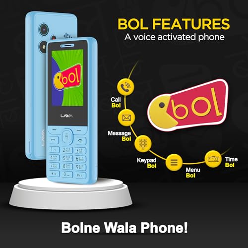 Image of Lava A5 (2025) Dual SIM Keypad Mobile with 2.4'' Big Display | UPI Support, 1200mAh Battery | BOL Feature | Camera | Auto Call Recording | Glass Finish | and 7 Regional Languages - Blue