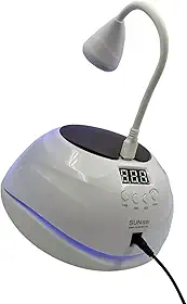 Cabine SUN YC-57C UV/LED Secagem Rápida Unhas Gel Esmalte, 268W, 57 LEDs, com Luminária UV Auxiliar, Branco