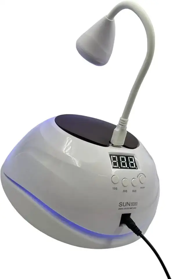 Cabine SUN YC-57C UV/LED Secagem Rápida Unhas Gel Esmalte, 268W, 57 LEDs, com Luminária UV Auxiliar, Branco