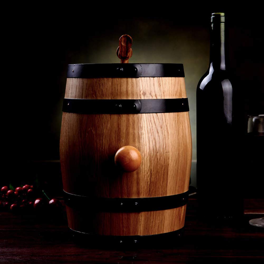 Tonneau Whisky 5 Litres Bois Pin Tonneau à Vin Bois 5 Litres - Avec Robinet Et Support - Stockage Whisky, Bière - Pin Naturel Barrique Vieillissement