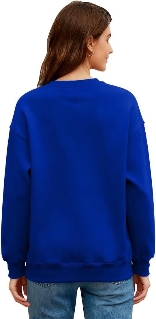 Crewneck Sweatshirts for Women Cute Casual Women's Plain Long Sleeve Pullover Tops - Image 2