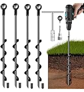 Fabulas Ground Anchors, 18 Inch 4 Pack Screw In Heavy Duty Swing Set Anchor Kit, Spiral Earth Anc...