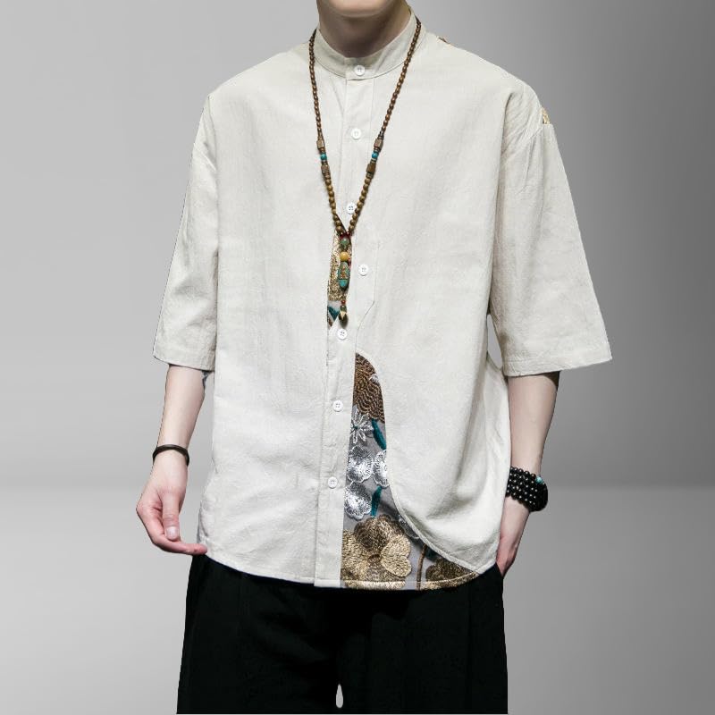 Chemise d'été style chinois anti-transpiration en chanvre et lin - 5