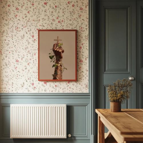Black Woman Christian Wall Art Black Girl Wall Decor Religious Arm Hand Posters Prints Religious Room Decor Aesthetic Botanical Print Elegant Luxury Poster for Living Room Home,16x24in Unframed by JUYEART - Used condition - Image 3