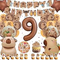 Kit 13 Ballons Aluminium Capybara - Décoration Anniversaire Enfants, Réutilisable, Pour Intérieur/Extérieur - Fête Thème Animaux
