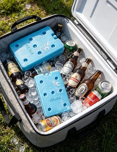 Image of Ice Packs for Lunch Boxes Cooler Tote Bags Reusable Refreezable Cold Slim Large Cheap Hard Protable Icepacks for Bento Shipping Beach Camp Car