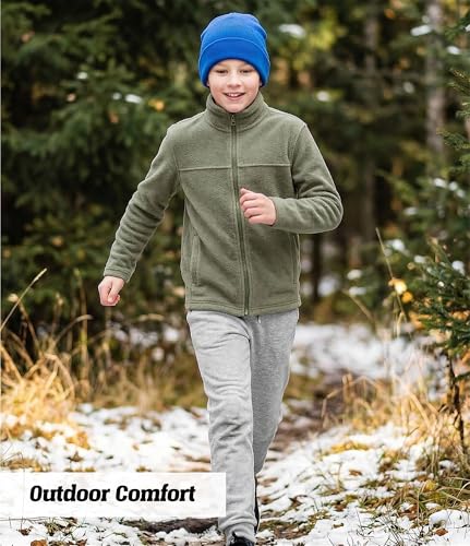 Image of Spring&Gege Youth Solid Full-Zip Polar Fleece Jacket for Children