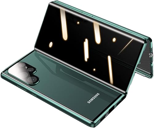 Miniatura 4 de Funda antiespía para Galaxy S24 Ultra con bloqueo de absorción magnética, parachoques de aluminio, protección 360, protector de lente de vidrio