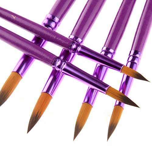 Mudder 12 Pieces Artist Paint Brushes Fine Paint Brush For Acrylic Watercolor Oil Painting, Purple #TOP2