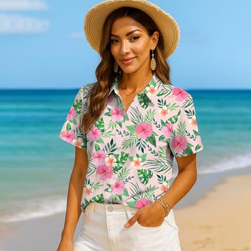 Hawaiian Shirt for Men, Wrinkle Free Lightweight Summer Tropical Floral Button Down Short Sleeve Aloha Shirts3