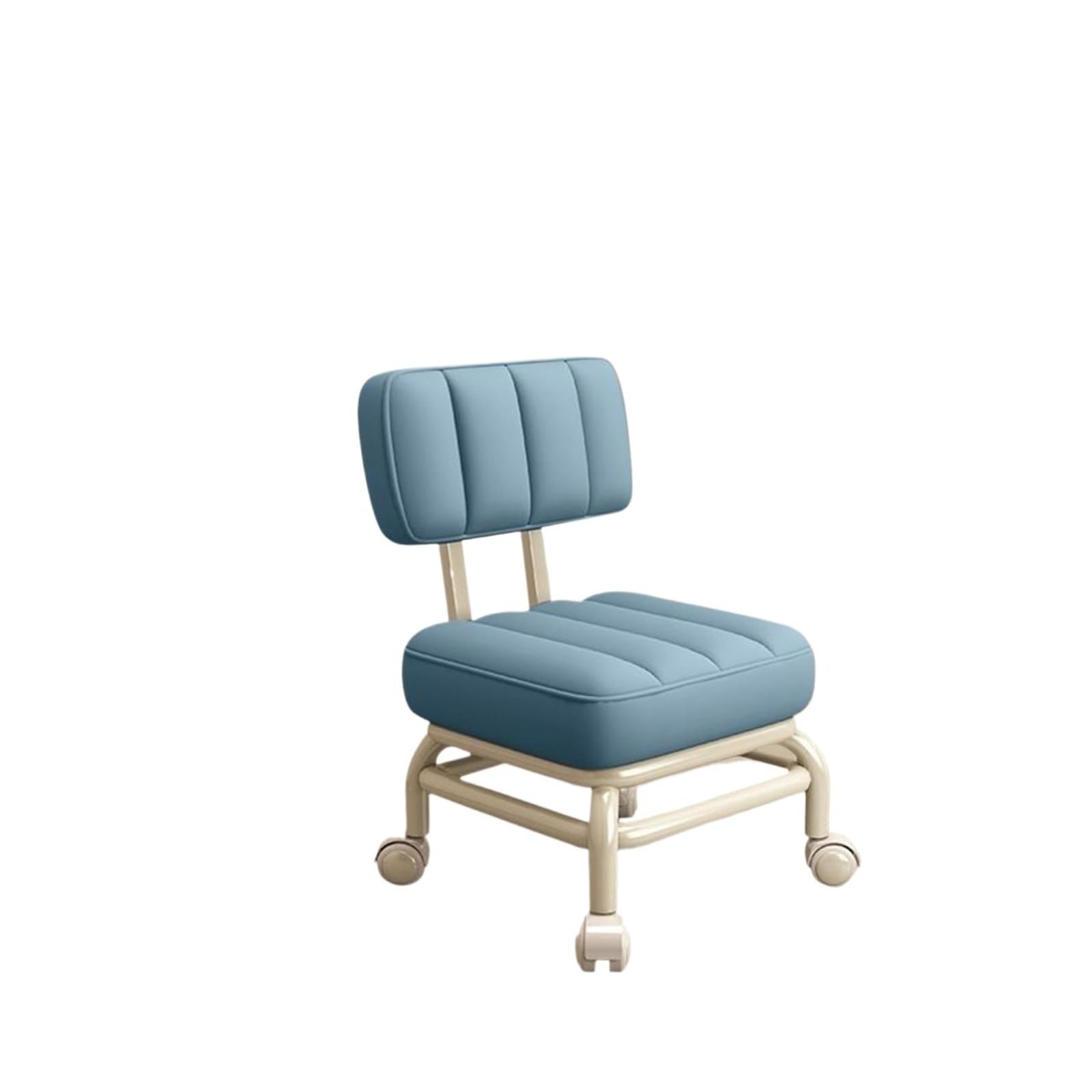 OZBMA Adjustable Pedicure Chair with Swivel Wheels, Foot Rest for Salon, Home, Barber (Blue)