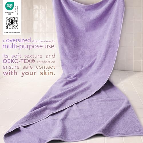 Image of Cotton Paradise 100% Cotton Turkish Towel, Soft Absorbent Quick Dry, 40x80 Oversized Bath Sheet Towel, Lilac