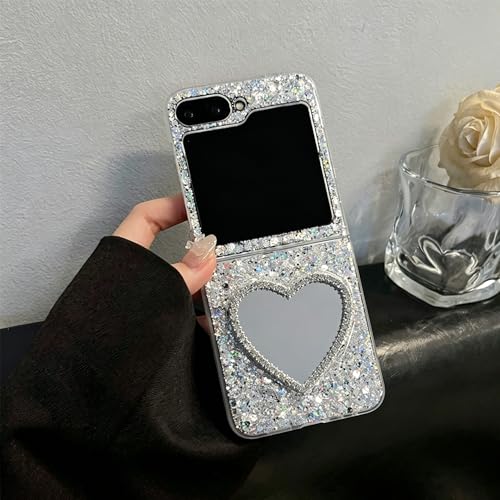 Galaxy Zflip6 �p �P�[�X ���炫�� �n�[�g �~���[�t�� �V���o�[ �؍� �� ���킢���X�}�z�P�[�X �O���b�^�[ ������� �n�[�h�P�[�X �����t���[�� �l�C �g�уJ�o�[ �ϏՌ� �S�ʕی�