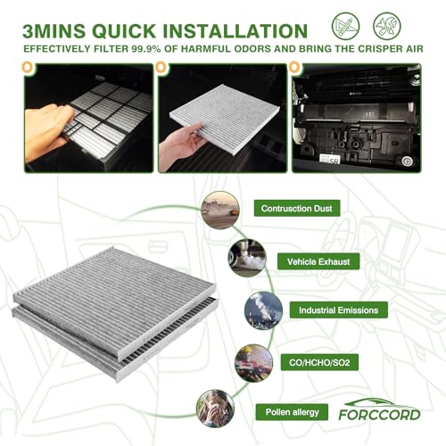 Image of Cabin & Engine Air Filter Combo for Nissan Altima 2007-2013 L4 2.5L | Replace#CF11173 CA10349, Activated Carbon Cabin Filter, Air Filter Kit Replacement Car Accessories