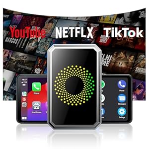 TOGUARDGO Adaptador inalámbrico 3 en 1 Carplay Magic AI Box con Netflix YouTube TikTok Actualización de coche con cable a soporte inalámbrico Unidad USB para iPhone 10+ y Android 13+
