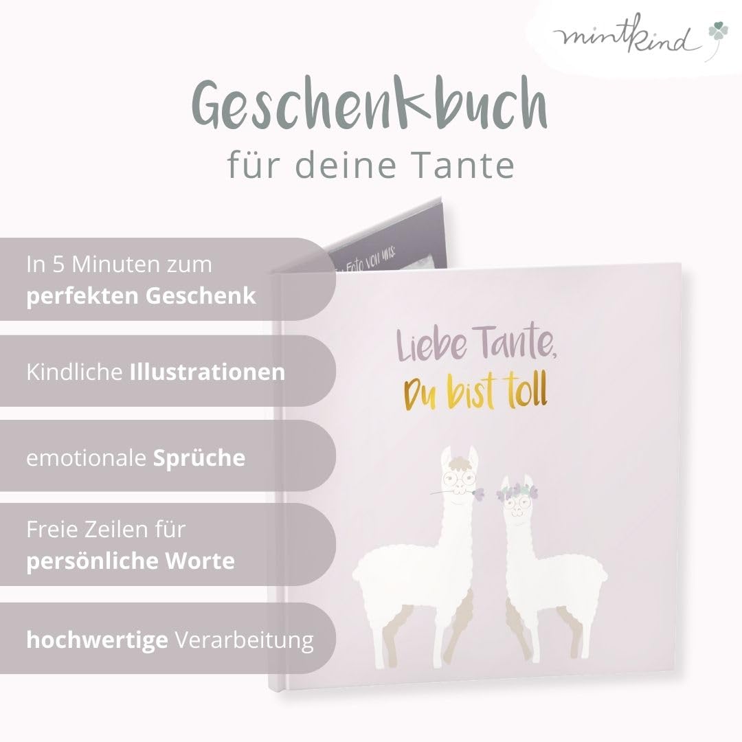 Mintkind® "Liebe Tante, Du Bist Toll" Geschenkbuch I Bilderbuch Geschenk Für Tante Zum Geburtstag, Weihnachten Oder Ostern Von Nichte Oder Neffe I Geschenkidee