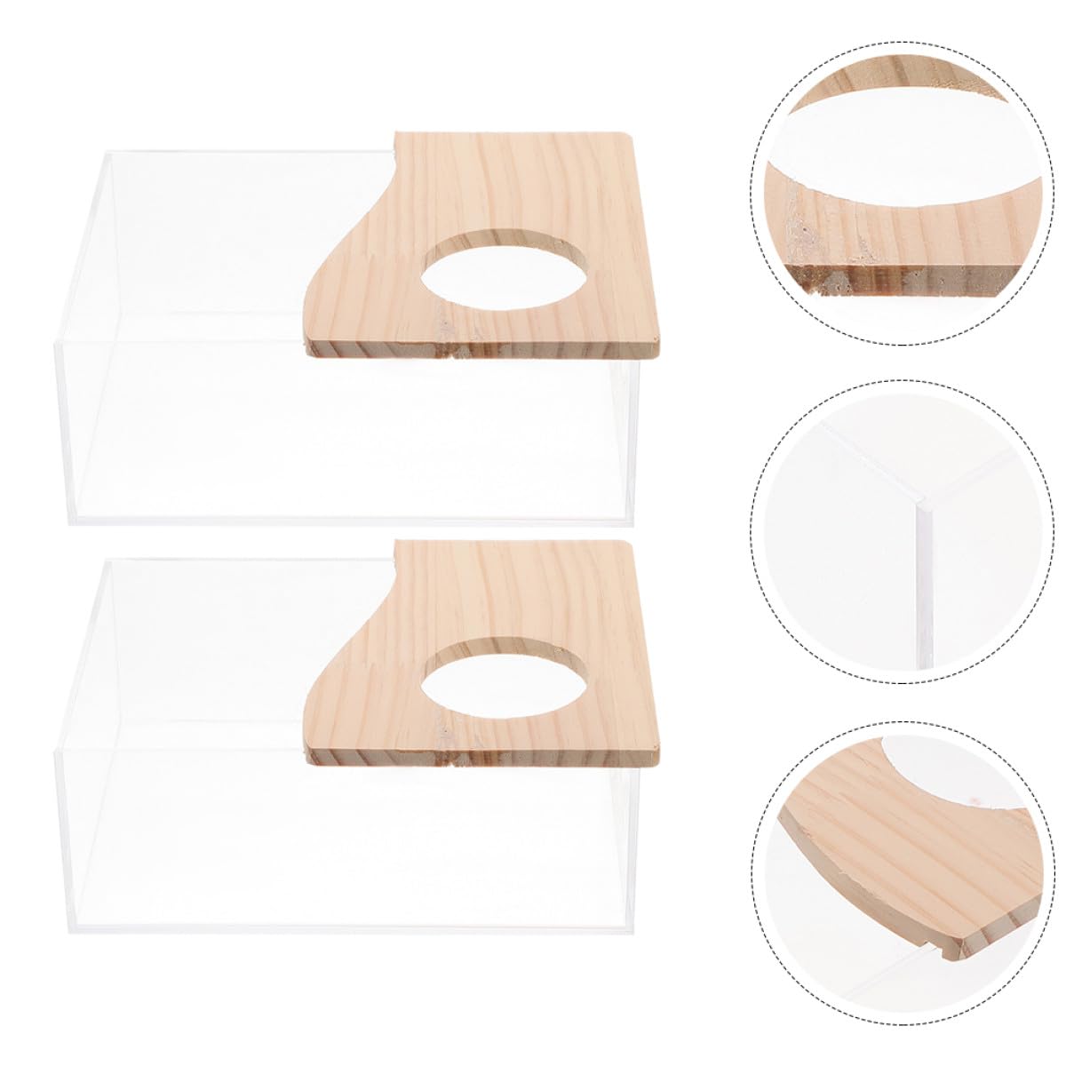 2 Stück Acryl Hamsterbadewanne für Zuhause Leichte und Sichere Badewanne aus Transparentem Material als Zarte Chinchilla Badewanne und Sandkasten