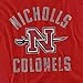 Nicholls State University Official Nicholls Colonels Logo Unisex Adult T-Shirt, Red, X-Large