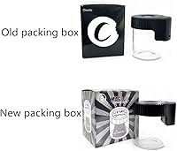 Vista 2 de Tarro de almacenamiento de vidrio transparente con sello LED, botella de vidrio ornamental con luz y aumento (Negro)