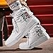 RUNMAXX Mens Fashion Walking Lace Up High Top Shoes Stylish Running Athletic Casual Sneaker White, 7