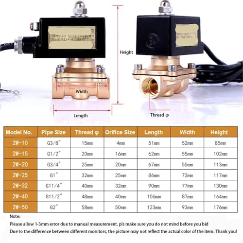 Électrovanne en laiton robuste 1-1/2 pouce normalement fermée 24V haute précision - 4