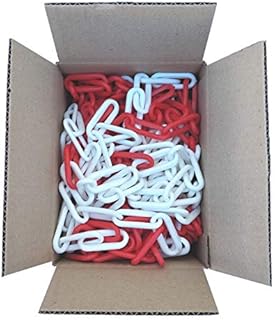 SNS SAFETY LTD Red and White Plastic Chain 6mm 12.5 meters (41 feet)