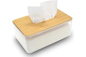 Tissue Holder with Bamboo Lid Clean Skin Club Face Towels Holder