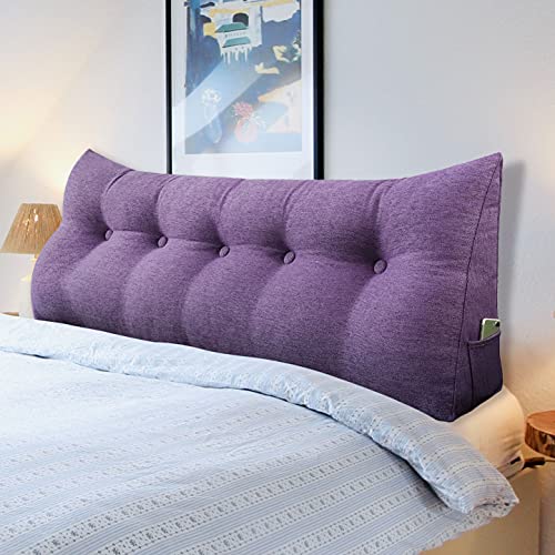VERCART Cabecero de cama multifuncional, acolchado, decorativo, cabecero para cama, respaldo ergonómico, cojín de pared, reposacabezas portátil, protección de pared, con funda extraíble de lino